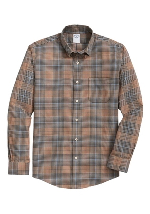 Brooks Brothers plaid-patterned button-down collar shirt - Brown