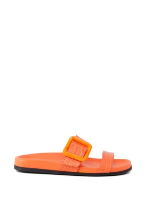 Manolo Blahnik buckle animal-effect sandals - Orange