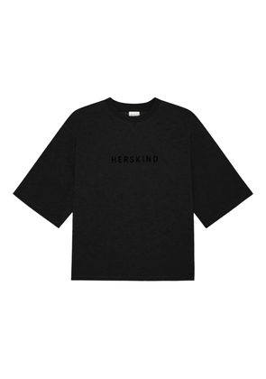 HERSKIND Linette embroidered-logo t-shirt - Black