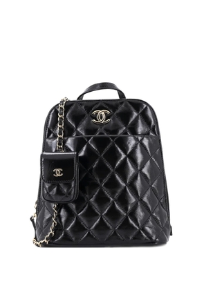 CHANEL Pre-Owned My Pocket Quilted Shiny Calfskin backpack - Black