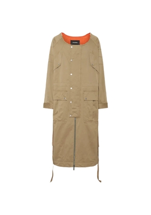 DSQUARED2 raw-cut washed-effect parka coat - Neutrals