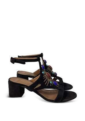 Aquazzura embellished-upper suede heeled sandals - Black