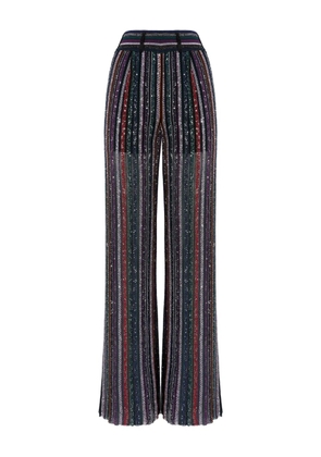 Missoni herringbone-striped sequin-embellished trousers - Black