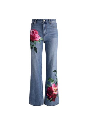 alice + olivia Chic floral full-length jeans - Blue