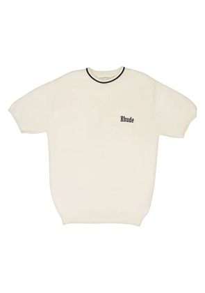 RHUDE logo-detail ribbed-knit T-shirt - Neutrals
