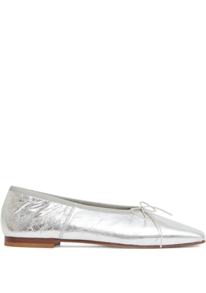 Mansur Gavriel square-toe bow ballet flats - Silver