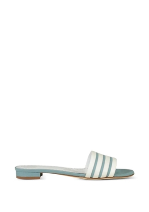 Manolo Blahnik striped flat sandals - White