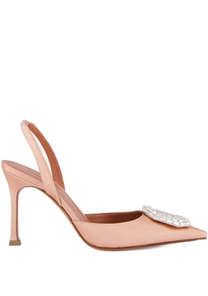 Amina Muaddi Camelia crystal-embellished slingback-strap pumps - Pink