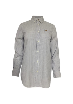 DSQUARED2 logo-detail striped long-sleeve shirt - White