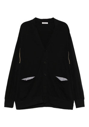 Undercover zipper-embellished cotton cardigan - Black
