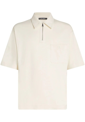 Karl Lagerfeld logo-embroidered polo shirt - Neutrals