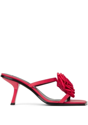Karl Lagerfeld 85mm floral-appliqué mules - Red