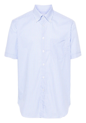 Xacus check-pattern cotton shirt - Blue