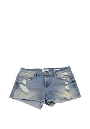 FRAME Le Cutoff distressed denim shorts - Blue