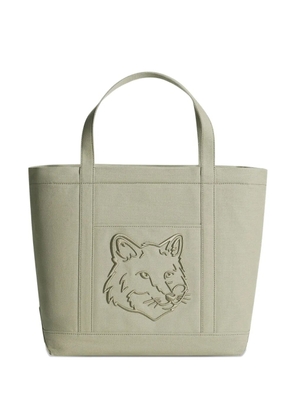 Maison Kitsuné large fox head tote bag - Neutrals