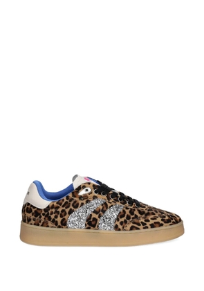 Crime London leopard-print glitter-detail sneakers - Brown
