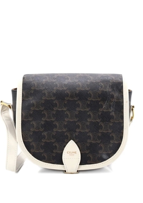 Celine Pre-Owned Folco Bag Triomphe Coated Canvas Medium crossbody bag - Brown