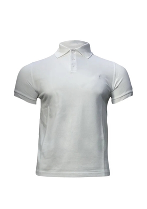 Saint Laurent Pre-Owned embroidered-logo polo shirt - White