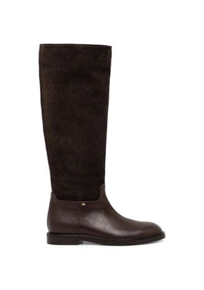 Baldinini suede-panel knee-high boots - Brown