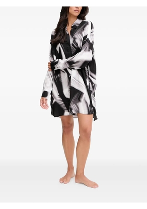 DKNY buttoned print nightdress - Black