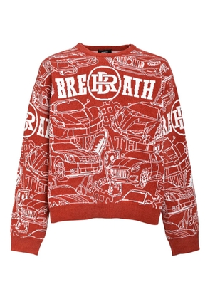 BREATH car-pattern sweater - Red
