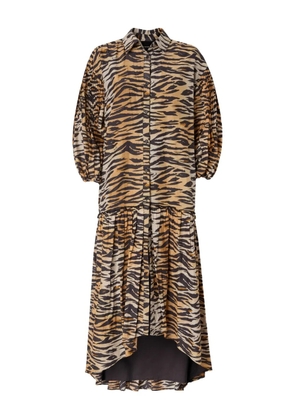 PINKO tiger-print midi dress - Neutrals
