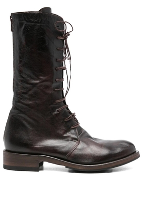 Shoto 30mm lace-up leather boots - Black