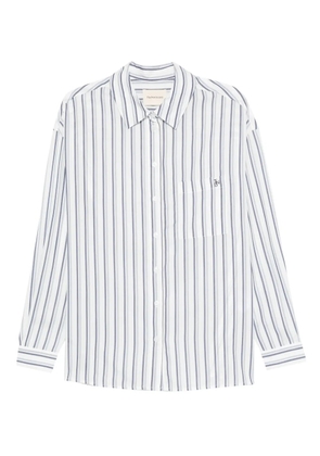 THE NEW SOCIETY striped pocket shirt - White