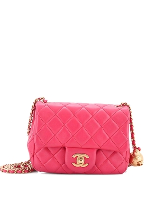 CHANEL Pre-Owned Pearl Crush Square Flap Bag Quilted Lambskin Mini crossbody bag - Pink