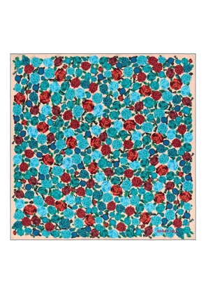 Bimba y Lola rose-print scarf - Blue