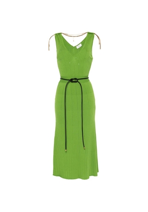Elisabetta Franchi V-neck belted midi dress - Green