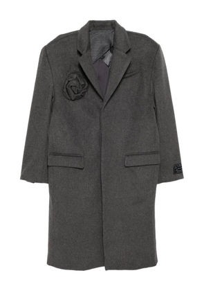 JUNTAE KIM floral-embellishment coat - Grey