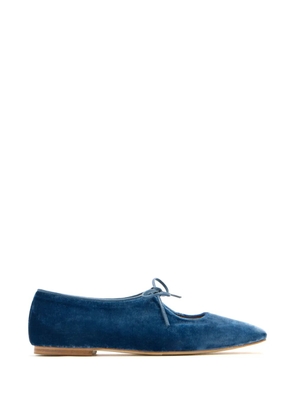 Andrea Gomez Amelia tie velvet ballet flats - Blue