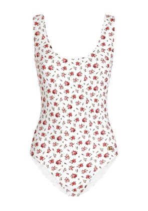 Dolce & Gabbana floral-print swimsuit - White