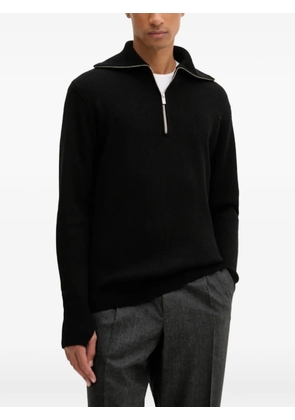 Barena half-zip ribbed sweater - Black