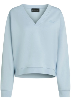 Karl Lagerfeld logo-embroidered sweatshirt - Blue
