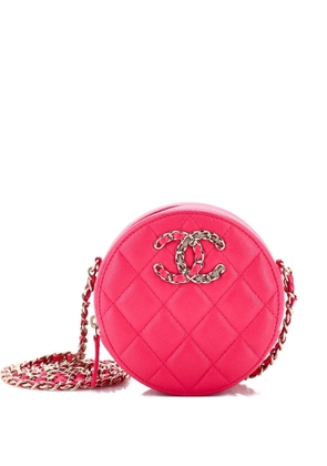 CHANEL Pre-Owned French New Wave Round Clutch with Chain Quilted Caviar crossbody bag - Pink