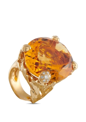Christian Dior Pre-Owned diamond citrine ring - Gold
