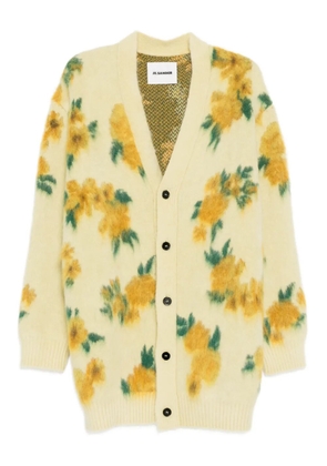 Jil Sander floral V-neck cardigan - Yellow