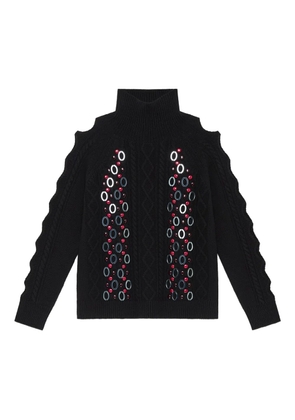 MALIPARMI cable-knit embellished sweater - Black