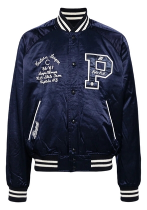 Polo Ralph Lauren logo-appliqué satin bomber jacket - Blue