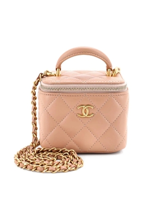 CHANEL Pre-Owned Classic Top Handle Vanity Case with Chain Quilted Lambskin Mini crossbody bag - Neutrals