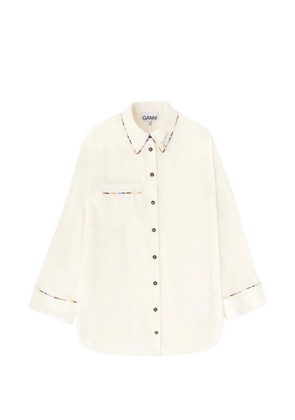 GANNI buttoned pocket shirt - Neutrals