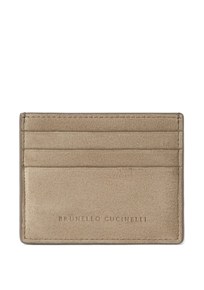Brunello Cucinelli suede card holder - Neutrals