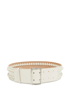Alexander McQueen Pre-Owned braided leather belt - White