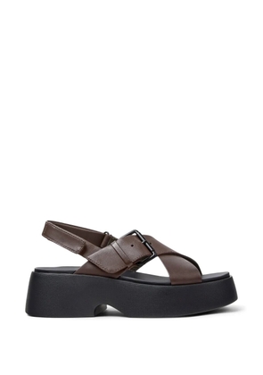 Camper Tasha buckled leather sandals - Brown