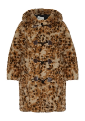 MUNTHE leopard-print toggle coat - Brown