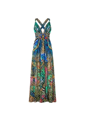 Camilla beaded-strap maxi dress - Blue