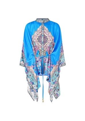 Camilla button scarf blouse - Blue