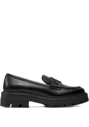 LIU JO logo-plaque loafers - Black
